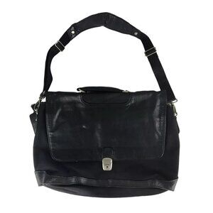 Samsonite Unisex Black‎ Leather Pockets Dividers Detachable Strap Laptop Bag